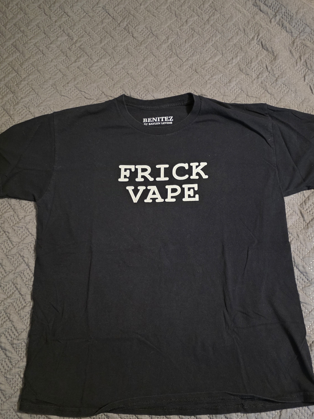 Baylen Levine Black Graphic Tee - "FRICK VAPE"